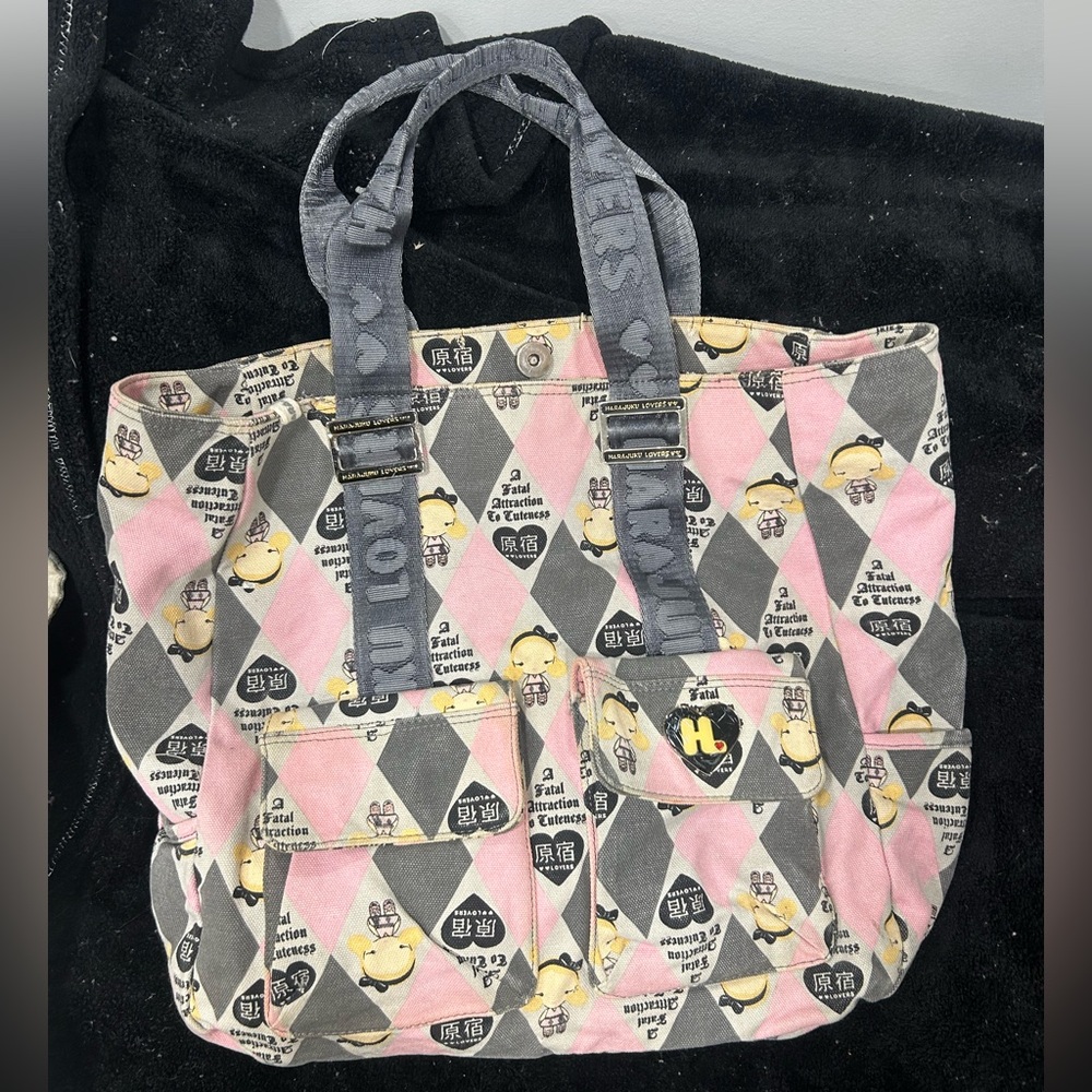 Pink and Gray Women's Tote Bag